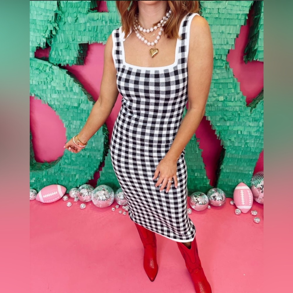 White Birch Black and White Checkered Dress